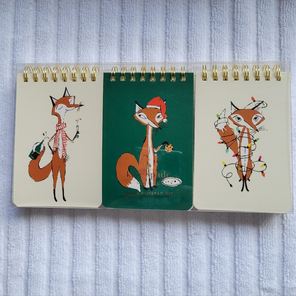 Kate Spade New York Spiral Notepad Set - Festive Foxes
